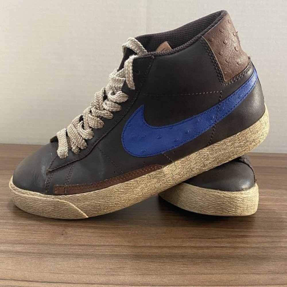 Nike Blazer High Style: 315877-241 Dark Cinder/Varsity Royal-Rastic Size 7 EUC